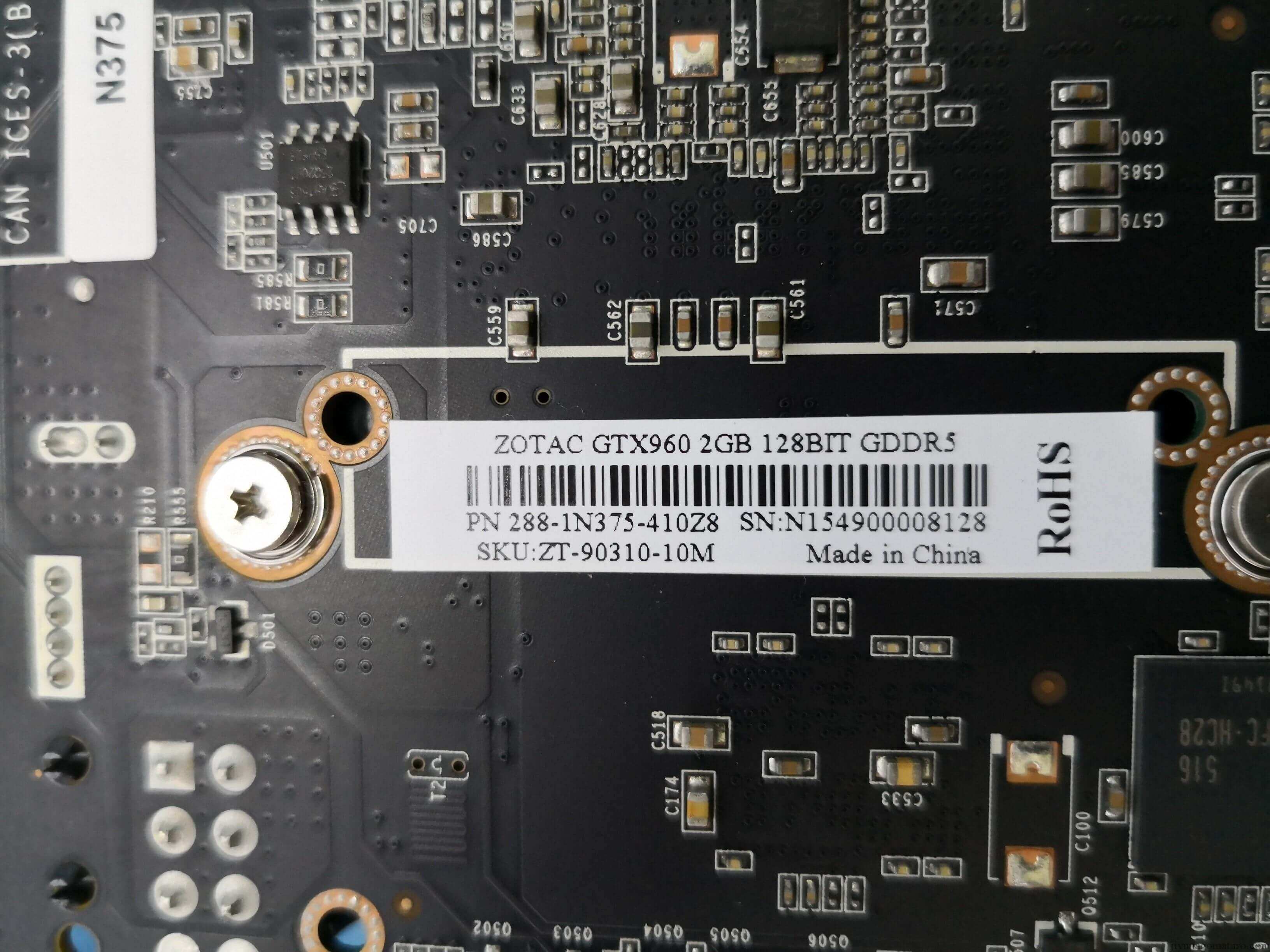 ZOTAC　GTX960裏