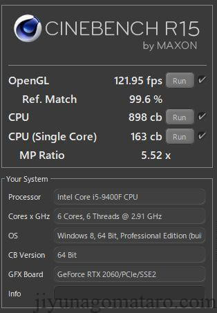 CINEBENCH R15結果